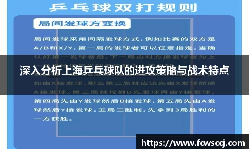 深入分析上海乒乓球队的进攻策略与战术特点